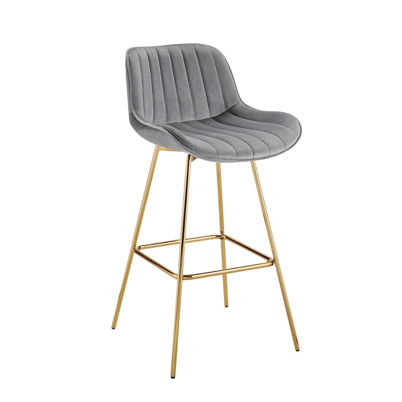 Tabourets de bar pivotants modernes en velours (lot de 2)