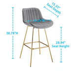 Tabourets de bar pivotants modernes en velours (lot de 2)