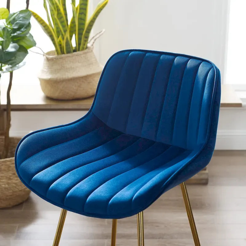 Tabourets de bar pivotants modernes en velours (lot de 2)