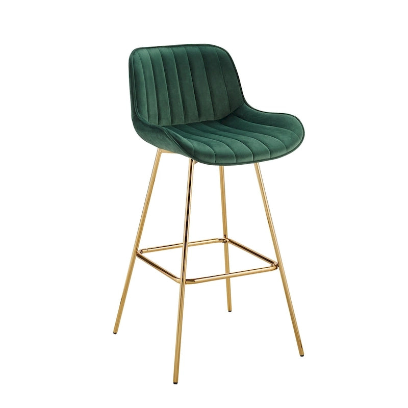Tabourets de bar pivotants modernes en velours (lot de 2)