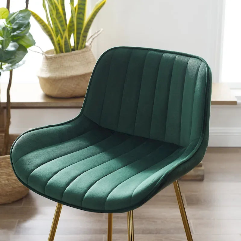 Tabourets de bar pivotants modernes en velours (lot de 2)