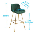 Tabourets de bar pivotants modernes en velours (lot de 2)