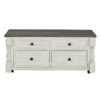 Table basse relevable blanche/grise - 26 pouces de large x 46 pouces de profondeur x 20 pouces de haut
