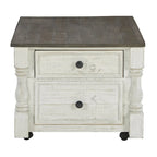 Table basse relevable blanche/grise - 26 pouces de large x 46 pouces de profondeur x 20 pouces de haut
