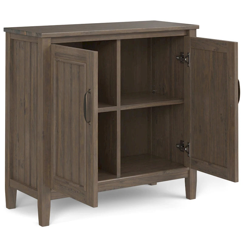 Meuble bas moderne en bois massif, 81 cm de large, brun fumé - 35,5 cm de profondeur x 81 cm de large x 79 cm de haut