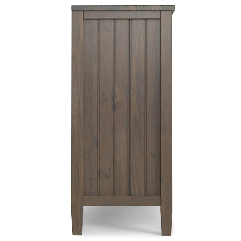 Meuble bas moderne en bois massif, 81 cm de large, brun fumé - 35,5 cm de profondeur x 81 cm de large x 79 cm de haut