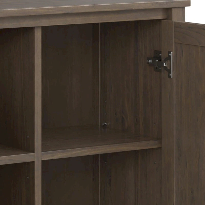 Meuble bas moderne en bois massif, 81 cm de large, brun fumé - 35,5 cm de profondeur x 81 cm de large x 79 cm de haut