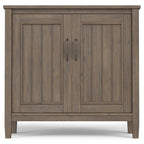 Meuble bas moderne en bois massif, 81 cm de large, brun fumé - 35,5 cm de profondeur x 81 cm de large x 79 cm de haut