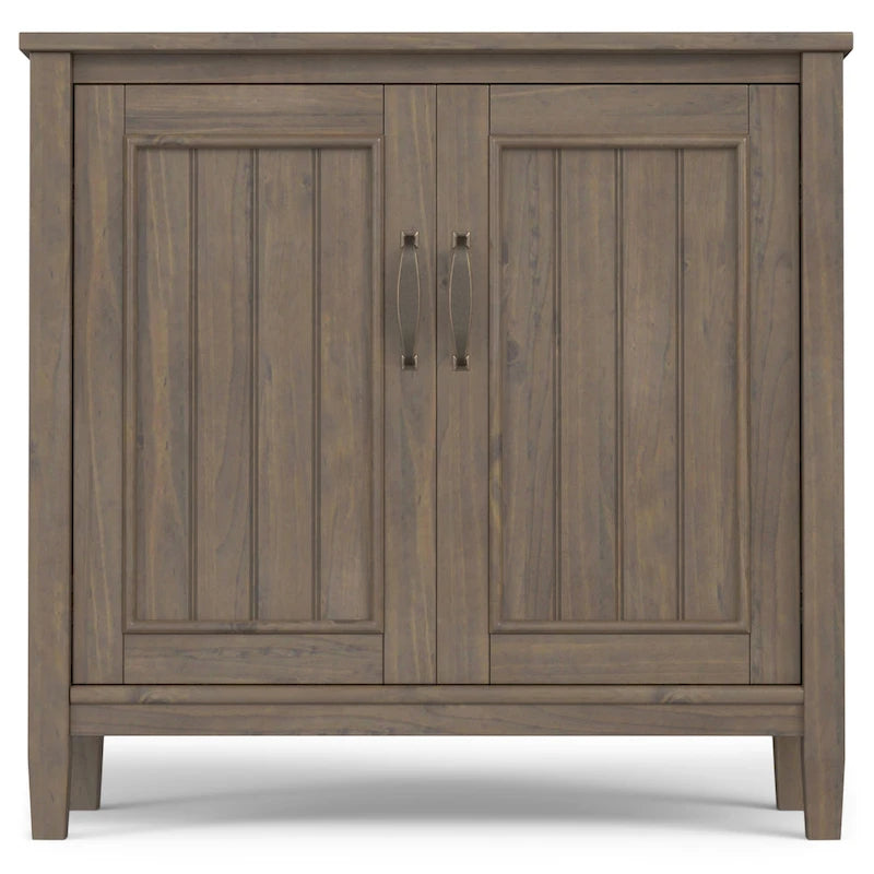 Meuble bas moderne en bois massif, 81 cm de large, brun fumé - 35,5 cm de profondeur x 81 cm de large x 79 cm de haut