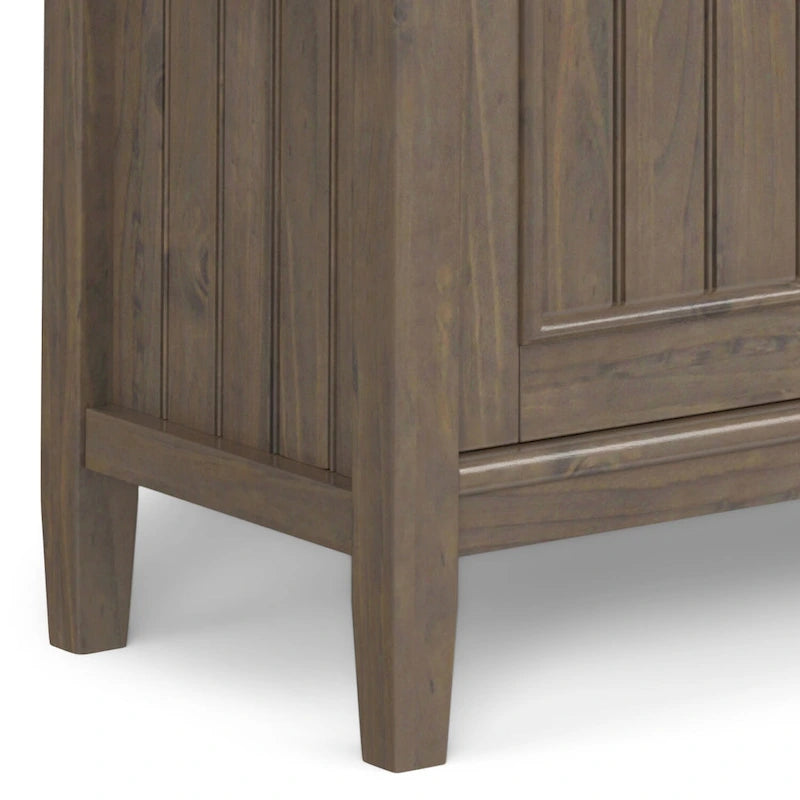 Meuble bas moderne en bois massif, 81 cm de large, brun fumé - 35,5 cm de profondeur x 81 cm de large x 79 cm de haut