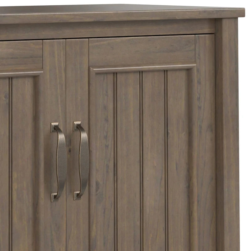 Meuble bas moderne en bois massif, 81 cm de large, brun fumé - 35,5 cm de profondeur x 81 cm de large x 79 cm de haut