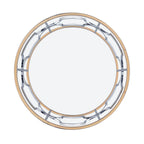 Table basse ronde ouverte plaquée or chromée de style moderne