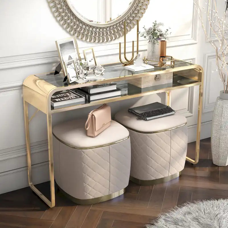 Table basse simple couche en verre de 46 pouces de style moderne