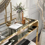 Table basse simple couche en verre de 46 pouces de style moderne