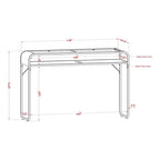 Table basse simple couche en verre de 46 pouces de style moderne