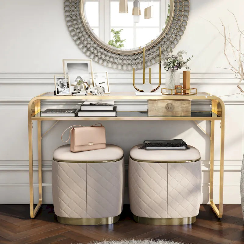 Table basse simple couche en verre de 46 pouces de style moderne