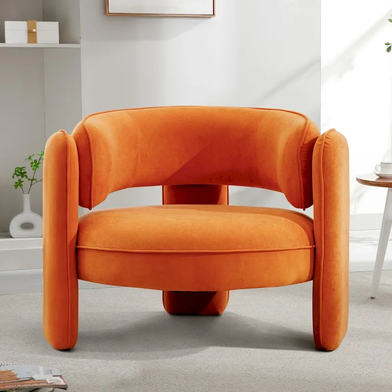 Fauteuil d'appoint moderne en velours avec accoudoirs pour salon