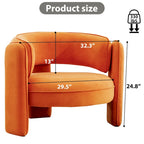 Fauteuil d'appoint moderne en velours avec accoudoirs pour salon