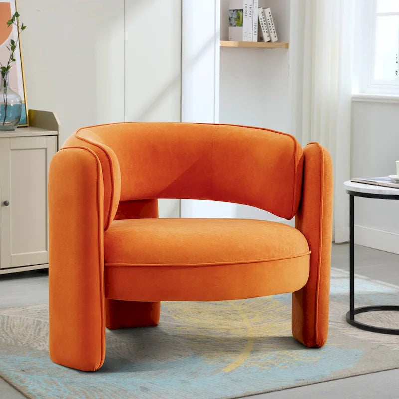 Fauteuil d'appoint moderne en velours avec accoudoirs pour salon