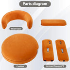 Fauteuil d'appoint moderne en velours avec accoudoirs pour salon