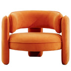 Fauteuil d'appoint moderne en velours avec accoudoirs pour salon