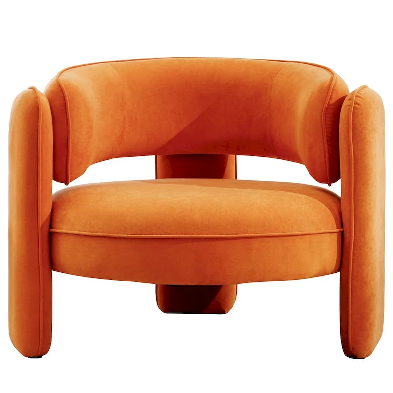 Fauteuil d'appoint moderne en velours avec accoudoirs pour salon