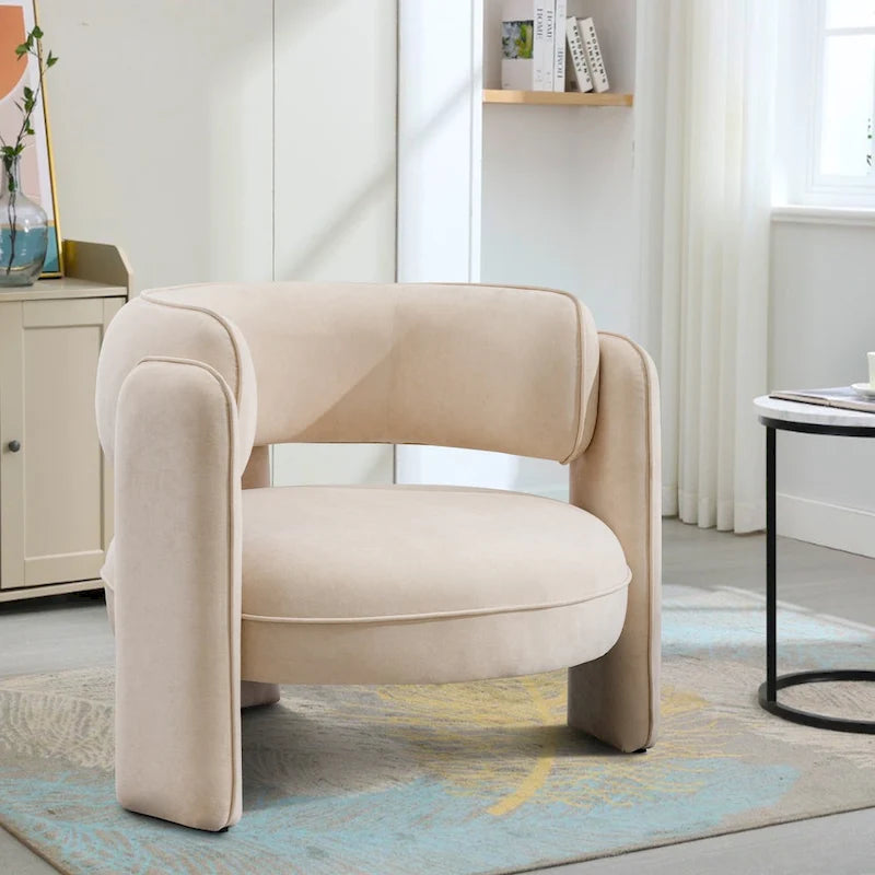 Fauteuil d'appoint moderne en velours avec accoudoirs pour salon