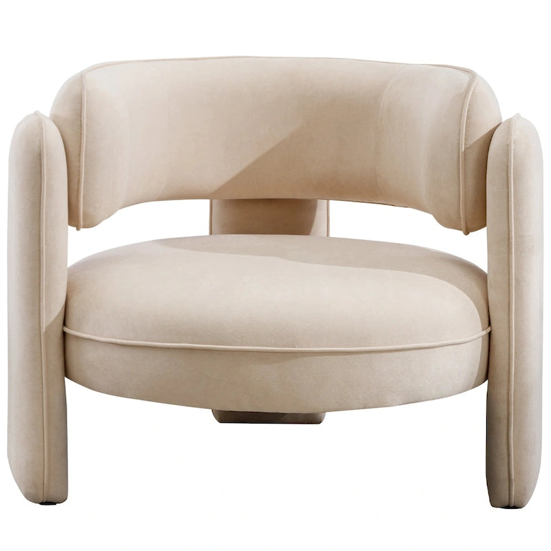 Fauteuil d'appoint moderne en velours avec accoudoirs pour salon