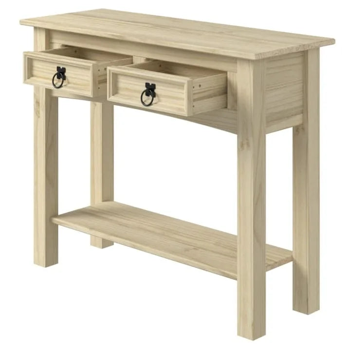 Console de table en bois 2 tiroirs