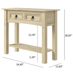 Console de table en bois 2 tiroirs