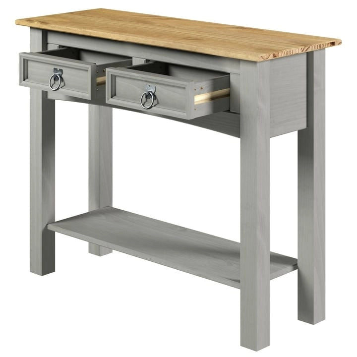 Console de table en bois 2 tiroirs