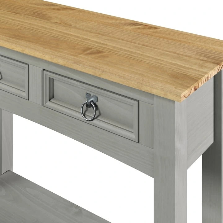 Console de table en bois 2 tiroirs