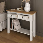 Console de table en bois 2 tiroirs