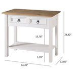 Console de table en bois 2 tiroirs