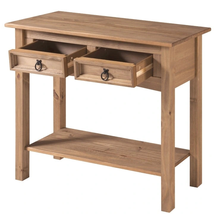 Console de table en bois 2 tiroirs