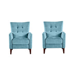 Ensemble de 2 fauteuils inclinables manuels modernes avec pieds en bois massif