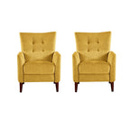 Ensemble de 2 fauteuils inclinables manuels modernes avec pieds en bois massif