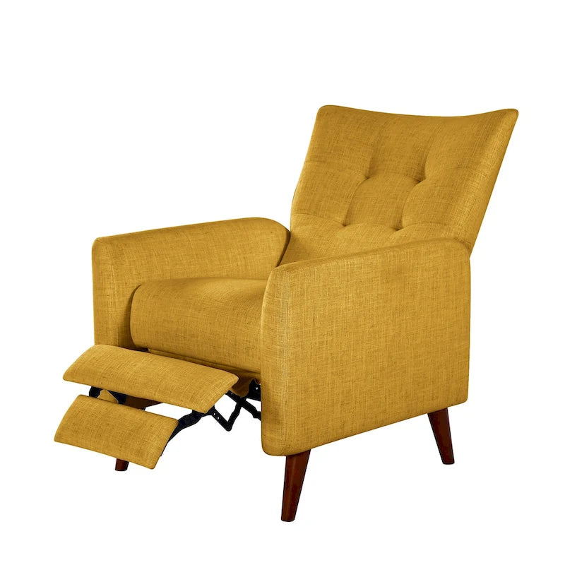 Ensemble de 2 fauteuils inclinables manuels modernes avec pieds en bois massif