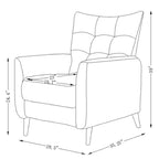 Ensemble de 2 fauteuils inclinables manuels modernes avec pieds en bois massif