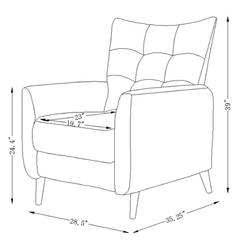 Ensemble de 2 fauteuils inclinables manuels modernes avec pieds en bois massif