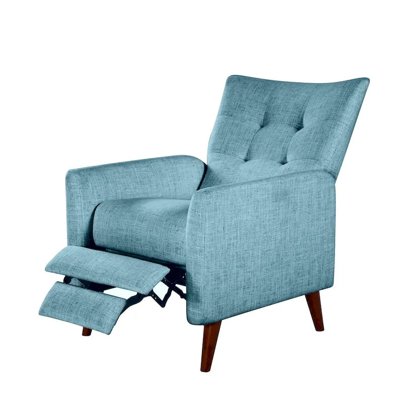 Ensemble de 2 fauteuils inclinables manuels modernes avec pieds en bois massif