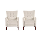 Ensemble de 2 fauteuils inclinables manuels modernes avec pieds en bois massif