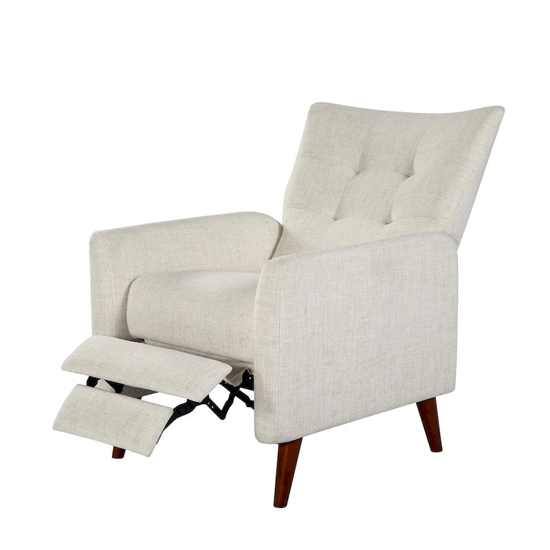 Ensemble de 2 fauteuils inclinables manuels modernes avec pieds en bois massif