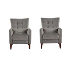 Ensemble de 2 fauteuils inclinables manuels modernes avec pieds en bois massif