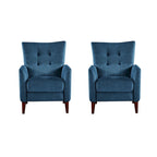 Ensemble de 2 fauteuils inclinables manuels modernes avec pieds en bois massif