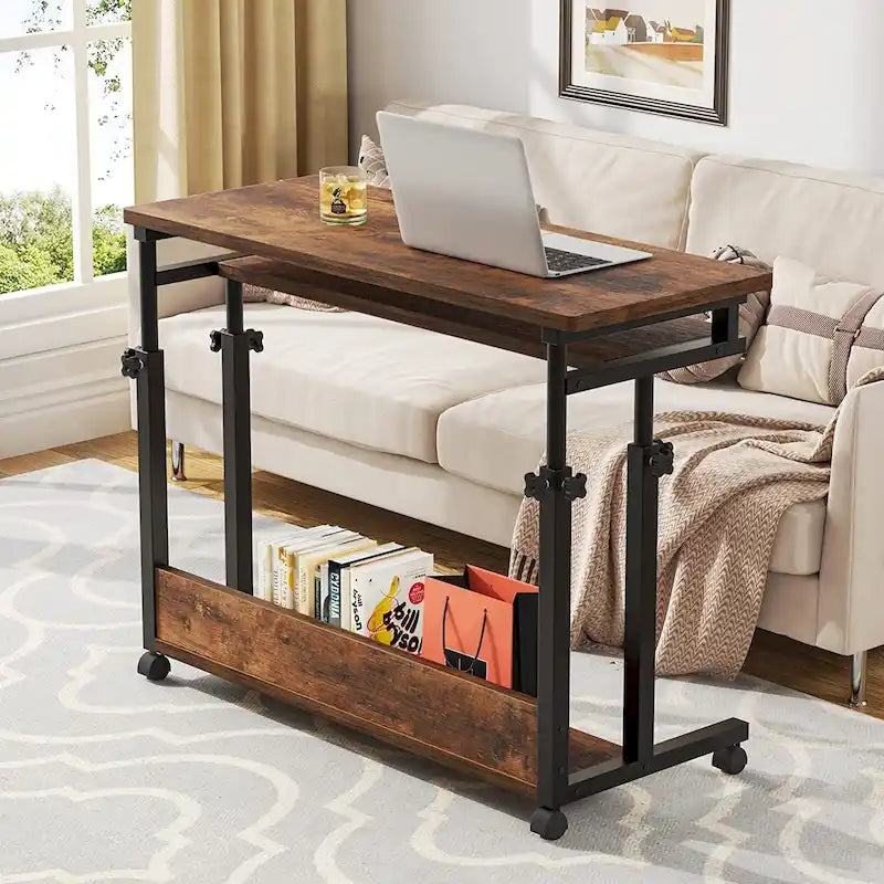 Table d'ordinateur portable portable pour canapé et lit, petite table debout réglable en hauteur