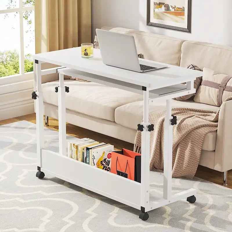Table d'ordinateur portable portable pour canapé et lit, petite table debout réglable en hauteur