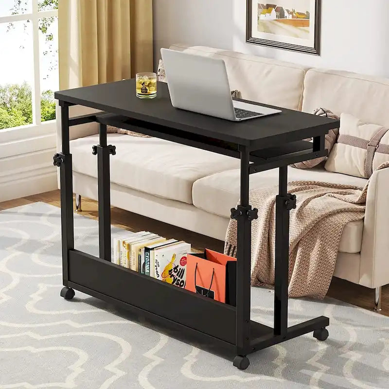 Table d'ordinateur portable portable pour canapé et lit, petite table debout réglable en hauteur