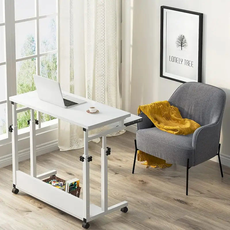 Table d'ordinateur portable portable pour canapé et lit, petite table debout réglable en hauteur