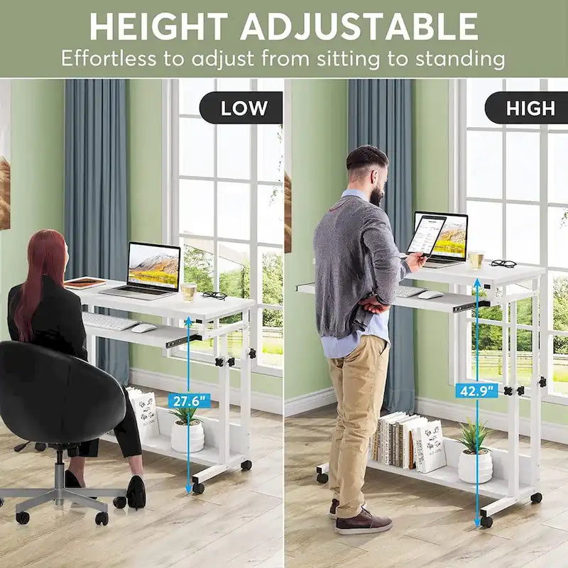 Table d'ordinateur portable portable pour canapé et lit, petite table debout réglable en hauteur